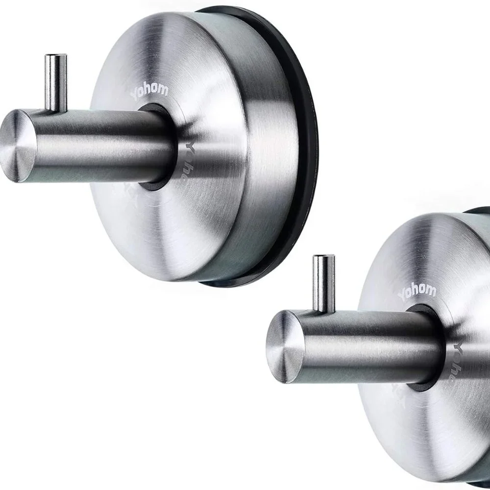 YOHOM YB2172SA 2 STAINLESS STEEL COAT HOOKS WITH SUNCTION CUPS